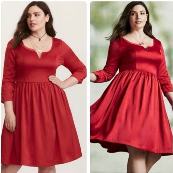 Torrid Outlander Series Red Satin Dress sz 18 EUC - Picture 1 of 8